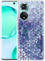 Honor 50 Hoesje Paars Hexagon Marmer - Designed by Cazy