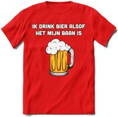 Ik Drink Bier Alsof Het Mijn Baan Is T-Shirt | Bier Kleding | Feest | Drank | Grappig Verjaardag Cadeau | - Rood - XXL