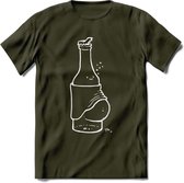 Bierbuik T-Shirt | Bier Kleding | Feest | Drank | Grappig Verjaardag Cadeau | - Leger Groen - M