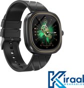 Kiraal Fit 4 - Smartwatch dames - Smartwatch Heren - Stappenteller - Full Screen - Fitness Tracker - Activity Tracker - Smartwatch Android & IOS - Zwart