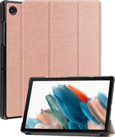 Hoesje Geschikt voor Samsung Galaxy Tab A8 Hoes Case Tablet Hoesje Tri-fold - Hoes Geschikt voor Samsung Tab A8 Hoesje Hard Cover Bookcase Hoes - Rosé goud.