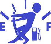 Angry fuel benzineklep sticker - Auto stickers - Auto accessories - Stickers volwassenen - 11 x 9.4 cm blauw