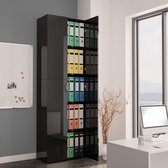Decoways - Kantoorkast 60x32x190 cm spaanplaat hoogglans zwart
