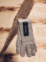 Winter Handschoenen - Dames - Verwarmde - Lichtgrijs met zwart