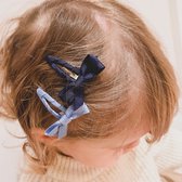 Baby haarspeldjes met twist en linten strik - marine | Blauw | Baby