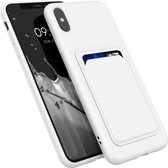 kwmobile telefoonhoesje geschikt voor Apple iPhone XS Max - Hoesje met pasjeshouder - TPU case in wit