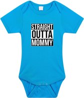 Straight outta mommy cadeau romper blauw voor babys / jongens - Moederdag / mama kado / geboorte / kraamcadeau - cadeau voor aanstaande moeder 68 (4-6 maanden)