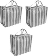 Set van 4x wastassen/boodschappentassen/opbergtassen wit/grijs - 55 x 55 x 30 - Jumbo shoppers