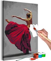 Doe-het-zelf op canvas schilderen - Red Skirt.