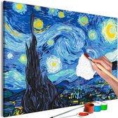 Doe-het-zelf op canvas schilderen - Van Gogh's Starry Night.