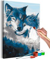 Doe-het-zelf op canvas schilderen - Wolves in Love.