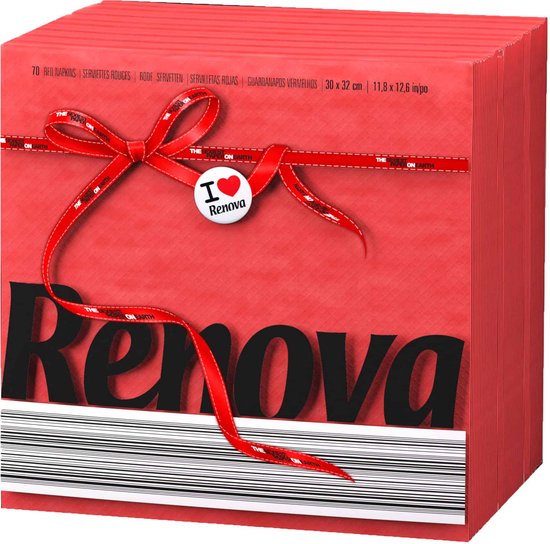 Renova Papieren servetten Red Label, rood, 2 x 70 stuks