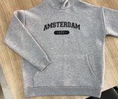Hoodie - Sweater met Capuchon met Kangoeroezak - Oversized - Unisex - Grijze -Amsterdam - Maat L