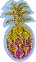 Ananas goud strijk embleem - applicatie patch - patches - stof