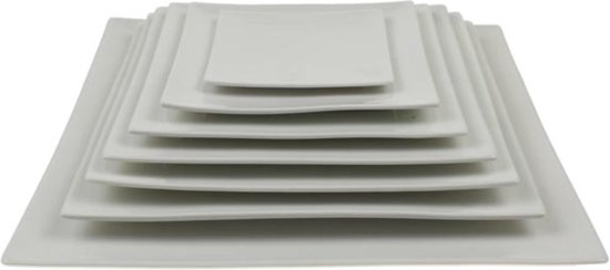 Assiette carrée - Services de table - Assiette en porcelaine - 24 cm x 24  cm -... | bol.com