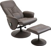 Bobby's Massagestoel - Kunstlederen - Massagestoel - Relax stoel - Chill stoel - Bruin - Tv stoel - 360 Graden Draaibaar - Inclusief Hocker - ‎76 x 81 x 105 cm