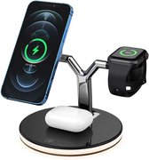 3-in-1 Draadloze oplader  voor Apple iPhone 12 en iPhone 13 / Wireless charger / QI snellader voor smartphone, watch & earpods tegelijk / 2021 design / iPhone, Samsung, smartwatch,