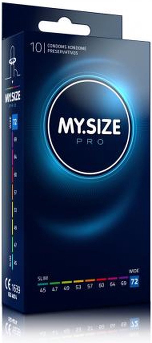 MY.SIZE Pro 72 mm Condooms - 10 stuks - Glijmiddel - Condooms - Vibrator - Penis - Buttplug - Sexy - Tril ei - Erotische - Man - Vrouw - Heren - Dames