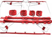 BDSM Bedboeien Set Rode kleur - Bondage - Rode Verstelbare Riemen en Boeien