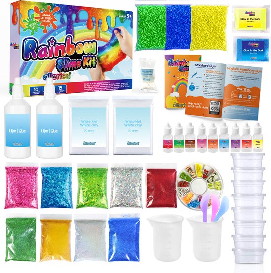 Allerion Rainbow Slijm Kit – Sensorisch Speelgoed – Complete set – Inclusief Uitgebreide Handleidingen