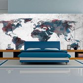 Fotobehang XXL - World map on the wall.