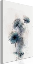 Schilderij - Blue Poppies (1 Part) Vertical.