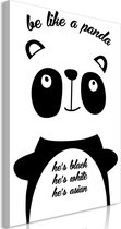 Schilderij - Be Like a Panda (1 Part) Vertical.