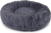 Hondenbed rond hondenkussen hondenbank kattenbed donut (S) 40 cm Ø donkergrijs