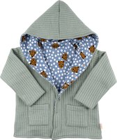 Double-sided Reversible Hoodie - Tiger - Mint ( 2-3 jaar )