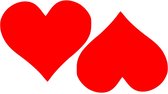 Raamstickers harten rood - 5 stuks - herbruikbaar - statische raamfolie - valentijn - valentijn decoratie - valentijn versiering