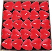 Waxinelichtjes voor de Liefde - Rode Hartjes – 50 stuks