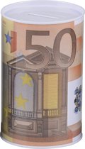 SP50S | Spaarpot 50 euro biljet 8,5 x 12 cm blikken/metalen