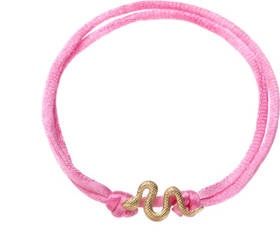 Go Dutch Label Bracelet corde serpent Rose B2346-4