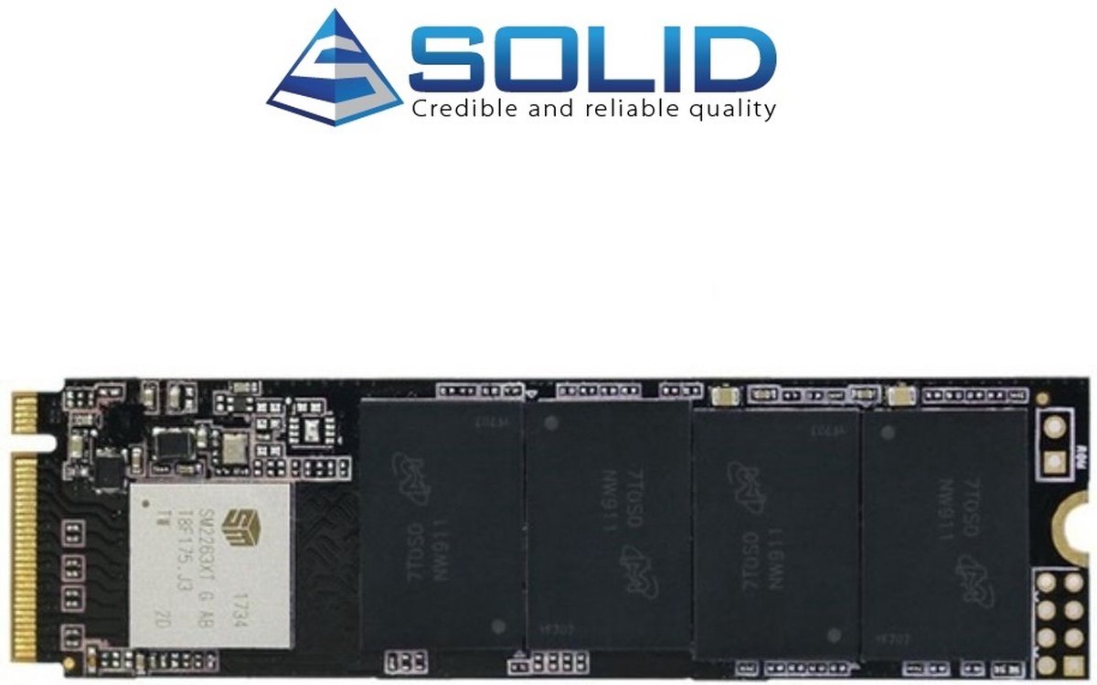 1000.GB (1TB) SSD - M.2 PCIe/NVMe Gen.3/4 - 2280 formaat - Max 2400MB/s - SSD1000S03