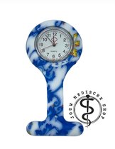 Jouw medische shop - nurse watch - verpleegsterhorloge - zusterhorloge - verpleegster horloge - horloge - siliconen - Blue/white