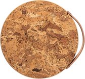 Cork - onderzetter met handvat  - kurk - hittebestendig - 20 cm rond - 1 stuks