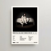 Billie Eilish Poster - When We All Fall Asleep, Where Do We Go? Album Cover Poster - Billie Eilish LP - A3 - Billie Eilish Merch - Muziek