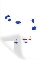 Muurstickers - Sticker Folie - Kaapverdië - Kaart - Vlag - 20x30 cm - Plakfolie - Muurstickers Kinderkamer - Zelfklevend Behang - Zelfklevend behangpapier - Stickerfolie
