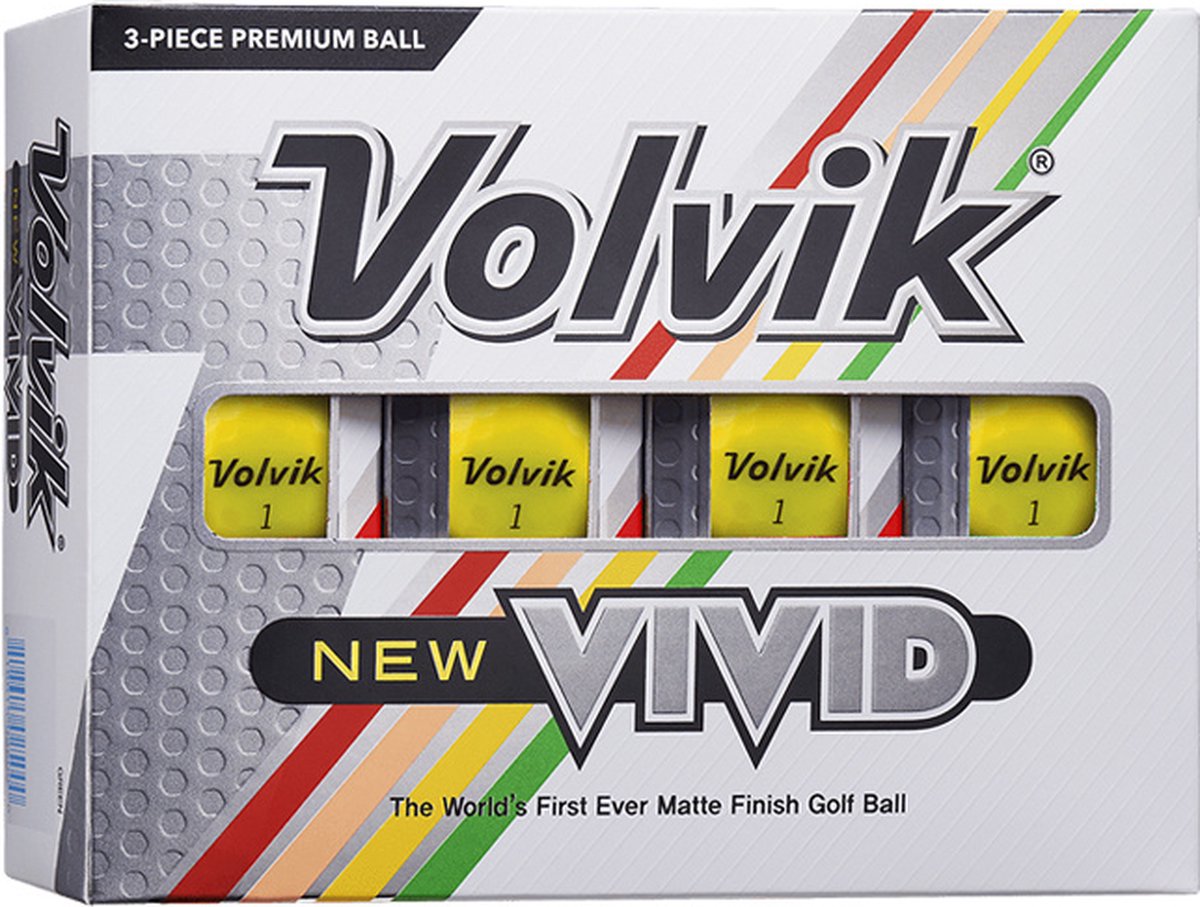 Volvik New Vivid Golfballen - Geel - 12 Stuks