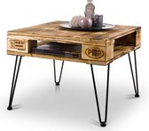 KY Design® Salontafel - Handgemaakt - Vintage - Industrieel - Metaal - Hout - Woonkamer - 60x60x44