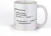 Grappige mok voor Programmeurs | WHILE ( WORKING) | koffiebeker met tekst | cadeau voor hem | kado voor haar | IT-er | IT-specialist | cadeaumok 330 ml