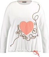 SAMOON Dames Sweatshirt met satijnen hart