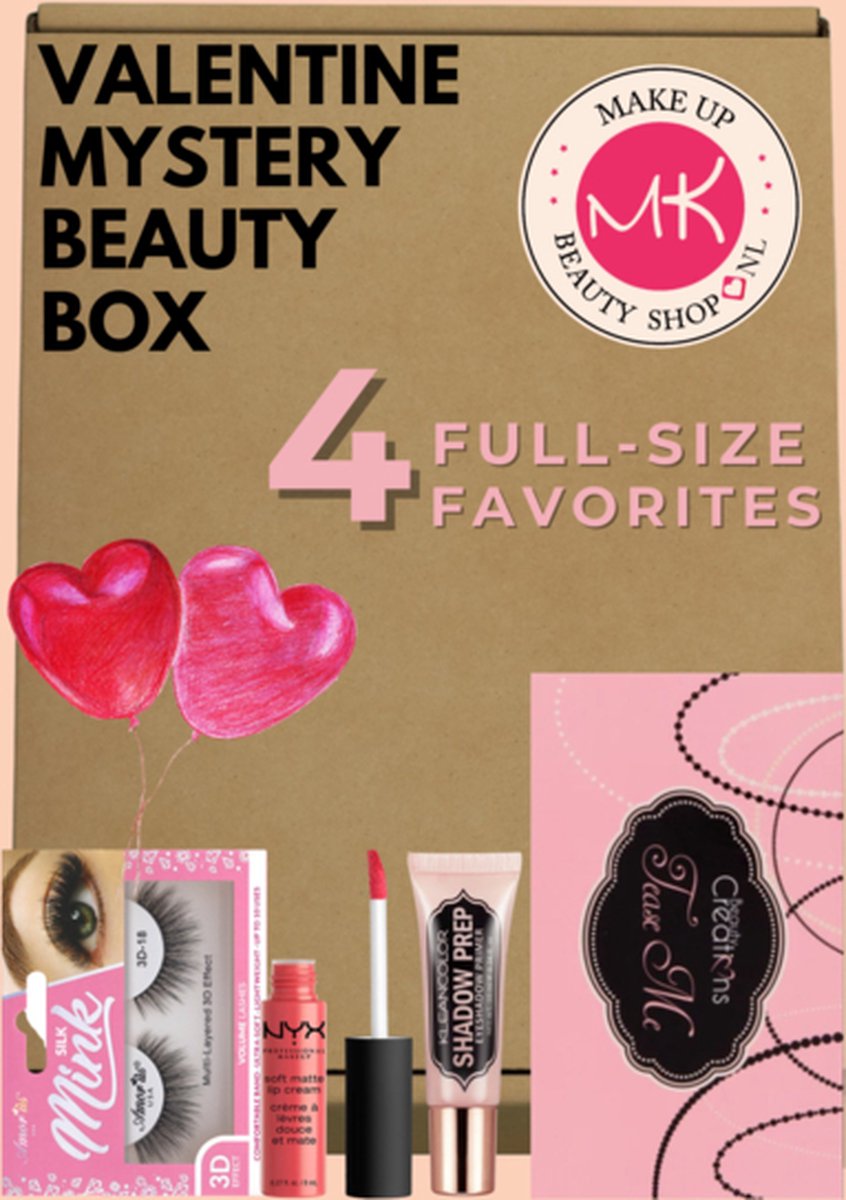 Valentine Make-Up Mystery Beauty Box, Valentijnscadeau voor haar, Make-up  cadeau set