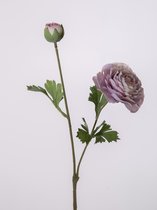 Kunstbloem - Ranunculus - boterbloem - topkwaliteit decoratie - 2 stuks - zijden bloem - Lavendel - 48 cm hoog