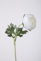 Kunstbloem - Ranunculus - boterbloem - topkwaliteit decoratie - 2 stuks - zijden bloem - Wit - 35 cm hoog