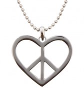 Musthaves lange ketting zilverkleur peace hart heart