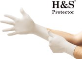 H&S PROTECTOR - Nitril handschoenen - Wegwerp handschoenen - Wit - L - Poedervrij - 100 stuks