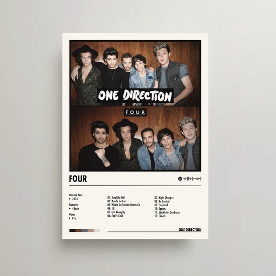 One Direction Poster - Four Album Cover Poster - A3 - One Direction Merch -  Muziek
