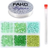 Fako Bijoux® - DIY Kralen Set - Glas Kralen Set - Glaskralen - Sieraden Maken - 698 Stuks - Groen