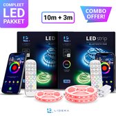 Lideka® - RGB LED Strip - 10 + 3 Meter Pakket - Slimme Verlichting - Zelfklevend - Kleurverandering - IP65 - Light Strips - Licht Strip - Led Verlichting